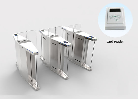 White Marble Access Control Servo Sliding Gate Tempered Glass Baffle High-end Place