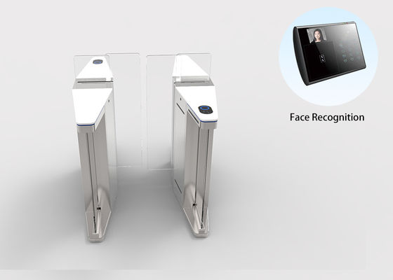 White Marble Access Control Servo Sliding Gate Tempered Glass Baffle High-end Place